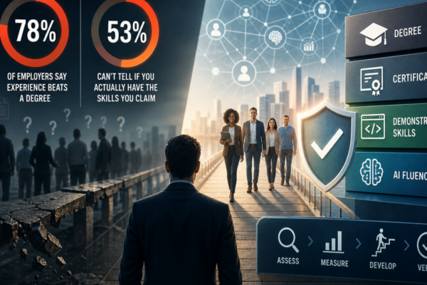 In The Age of AI 78% of Employers Say Experience Beats a Degree. But 53% Can't Tell If You Actually Have the Skills You Claim.
