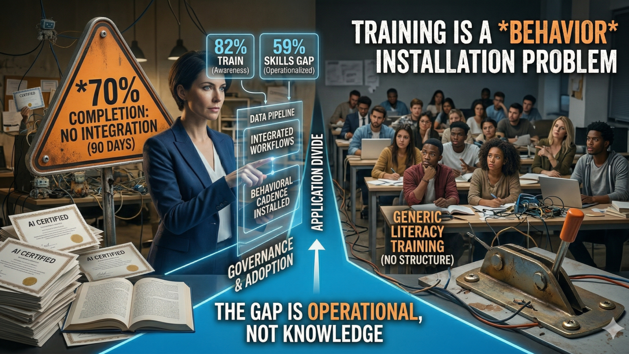 82% of Companies Train on AI. 59% Still Have a Skills Gap. The Training Isn’t the Problem.