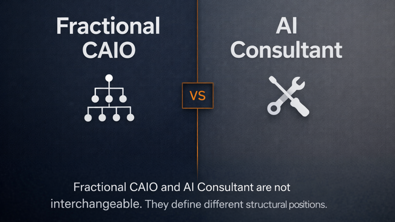 Fractional CAIO vs AI Consultant: A Structural Definition